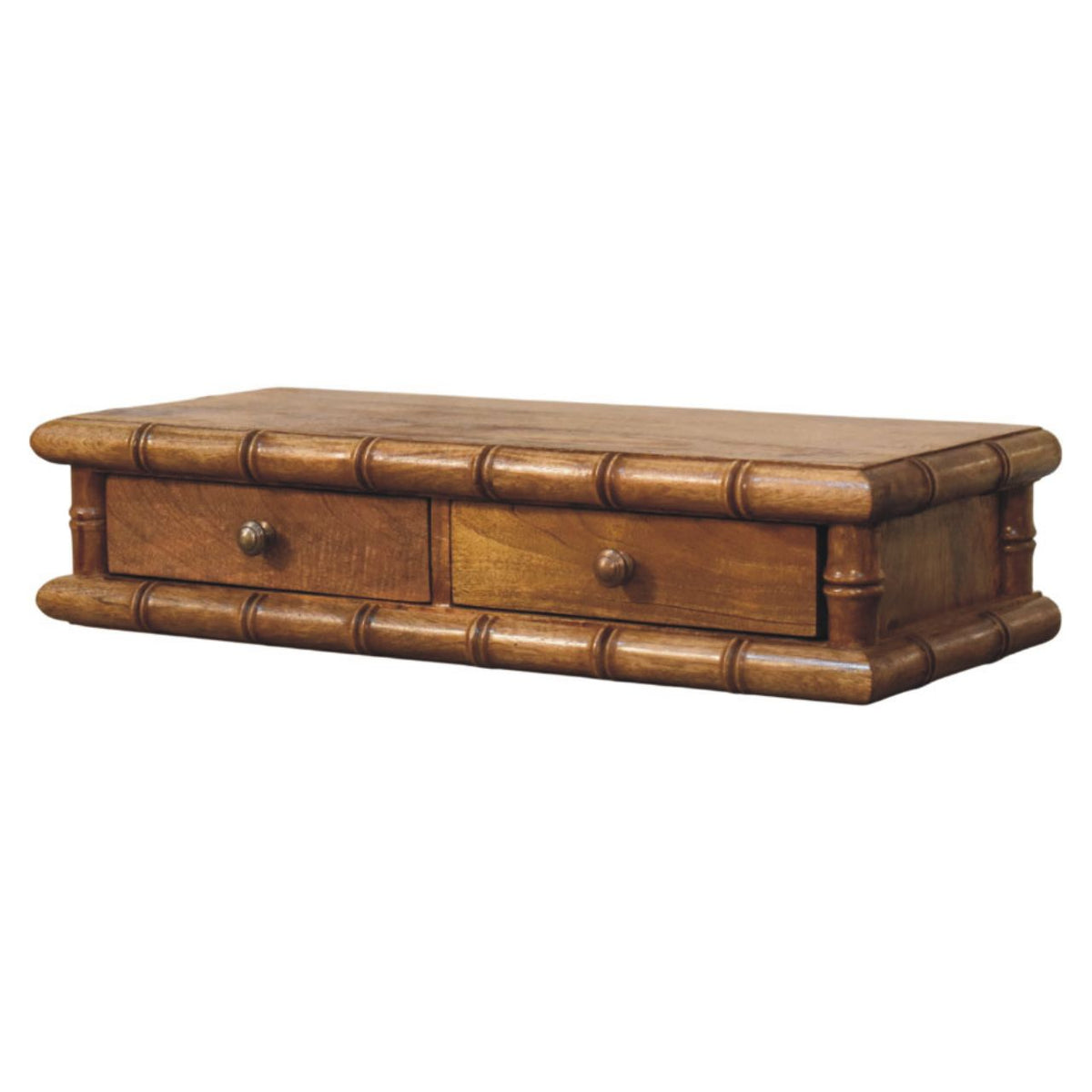 Console murale façon bambou en manguier massif – Ambre – vue 3
