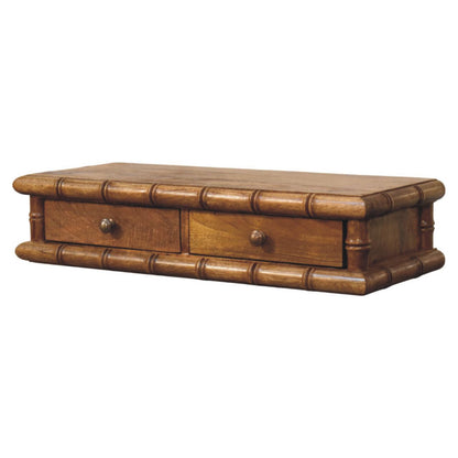 Console murale façon bambou en manguier massif – Ambre – vue 3