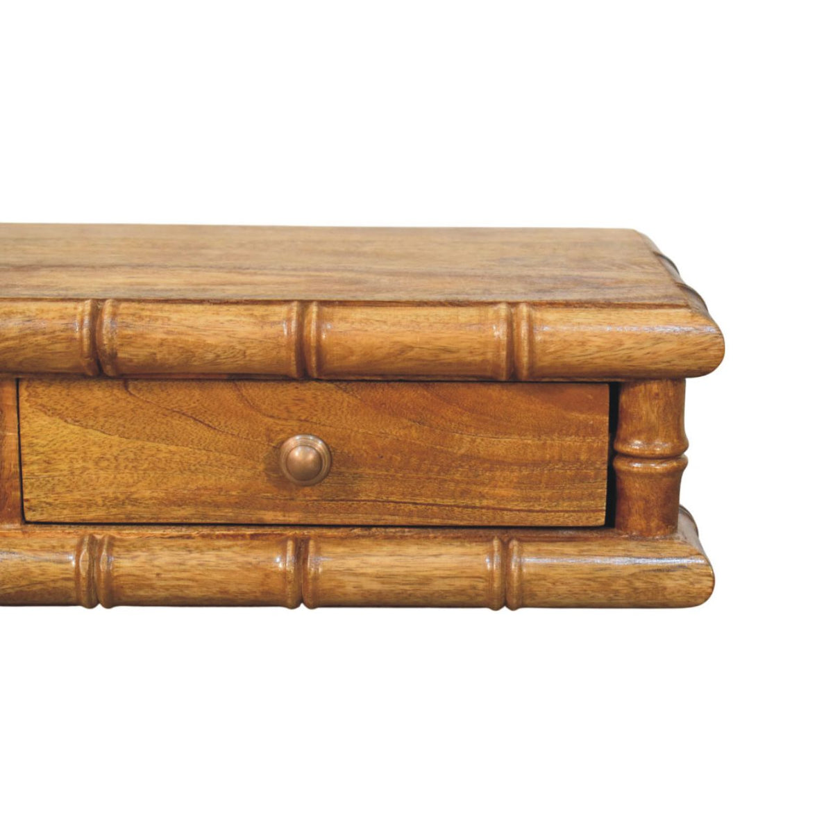 Console murale façon bambou en manguier massif – Ambre – vue 4