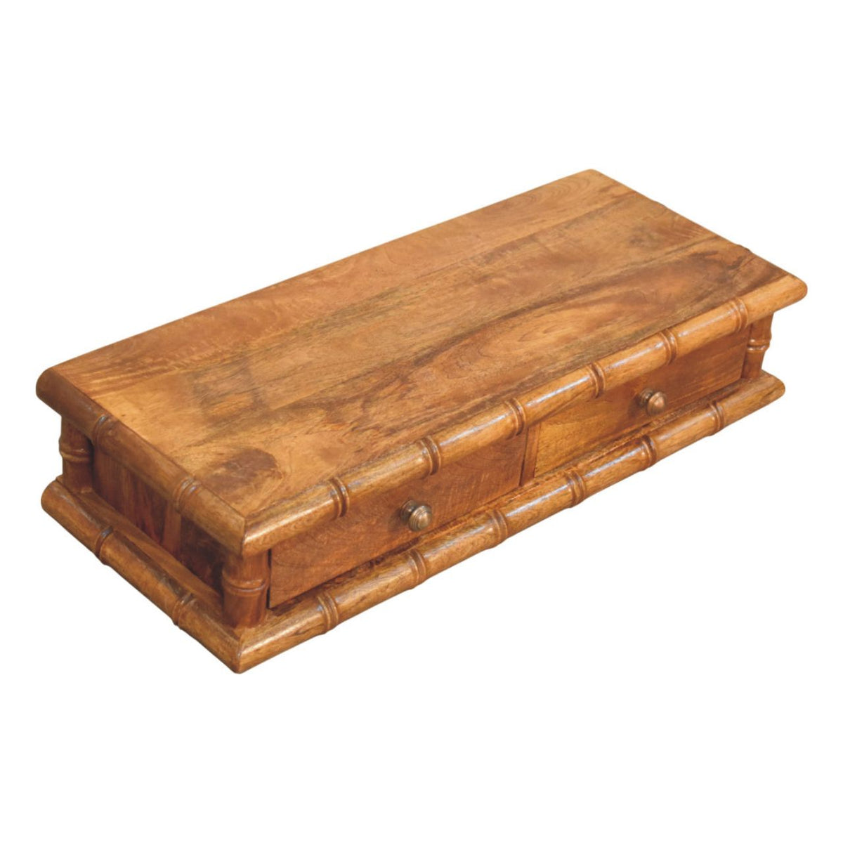 Console murale façon bambou en manguier massif – Ambre – vue 6
