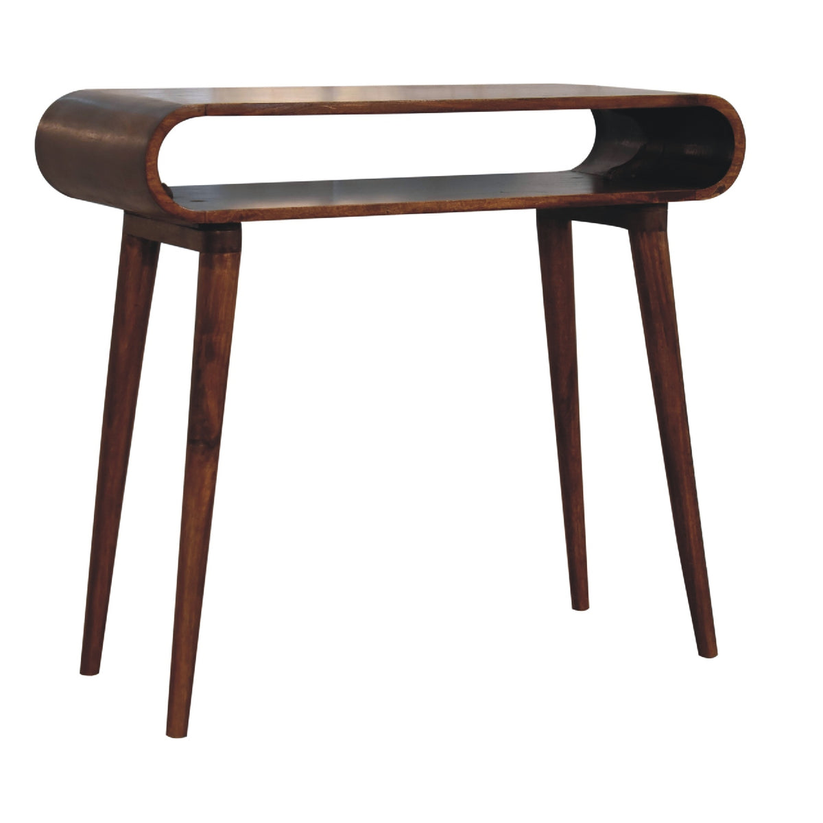 Console ouverte pieds nordiques en manguier massif – Châtaigne – vue 4
