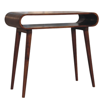 Console ouverte pieds nordiques en manguier massif – Châtaigne – vue 4