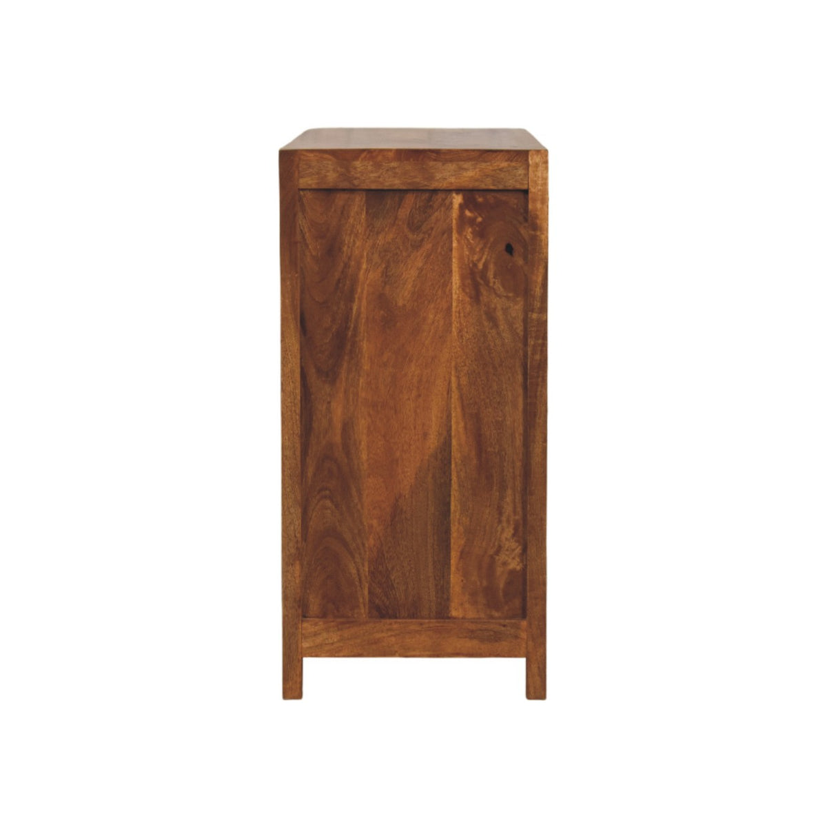 Meuble de rangement à motif vague sculpté en manguier massif – Ambre – vue 8
