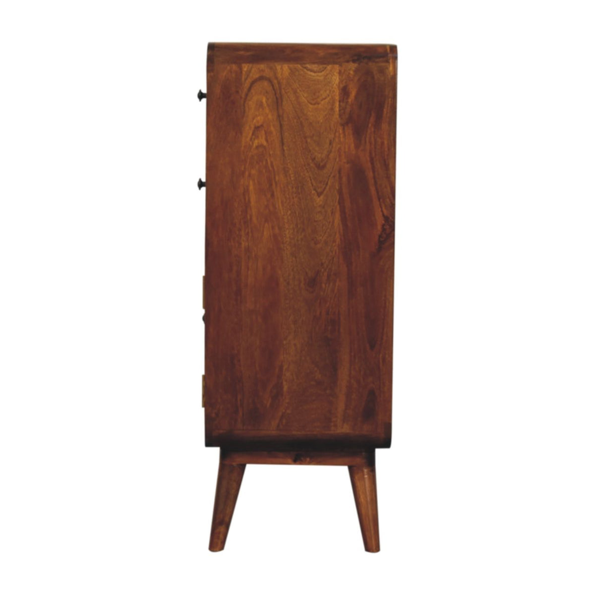 Meuble de rangement arrondi 2 tiroirs en manguier massif – Châtaigne – vue 9
