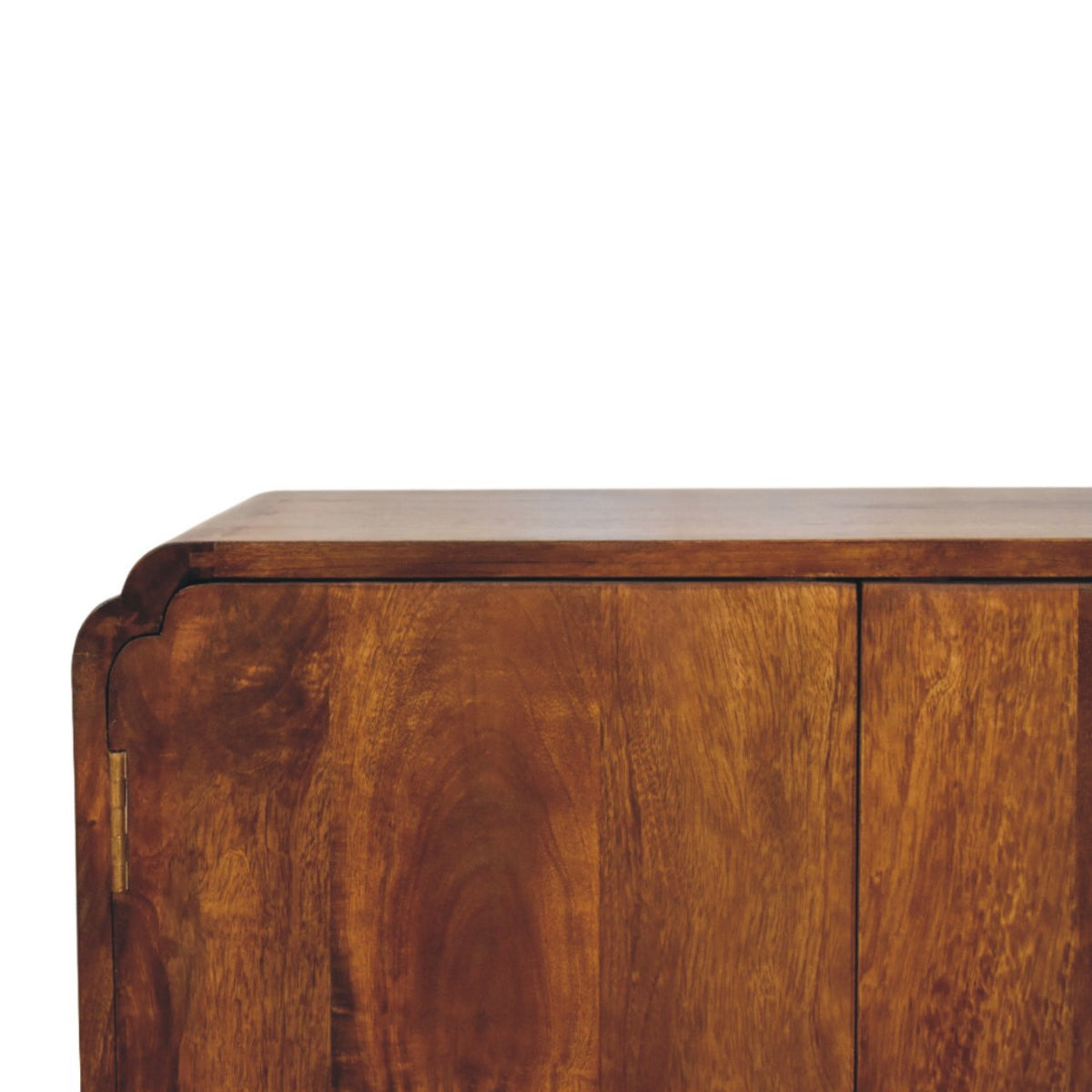 Meuble de rangement galbé 2 portes en manguier massif – Châtaigne – vue 4