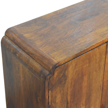 Meuble de rangement galbé 2 portes en manguier massif – Châtaigne – vue 5
