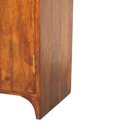 Meuble de rangement galbé 2 portes en manguier massif – Châtaigne – vue 7