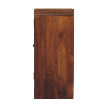 Meuble de rangement galbé 2 portes en manguier massif – Châtaigne – vue 8