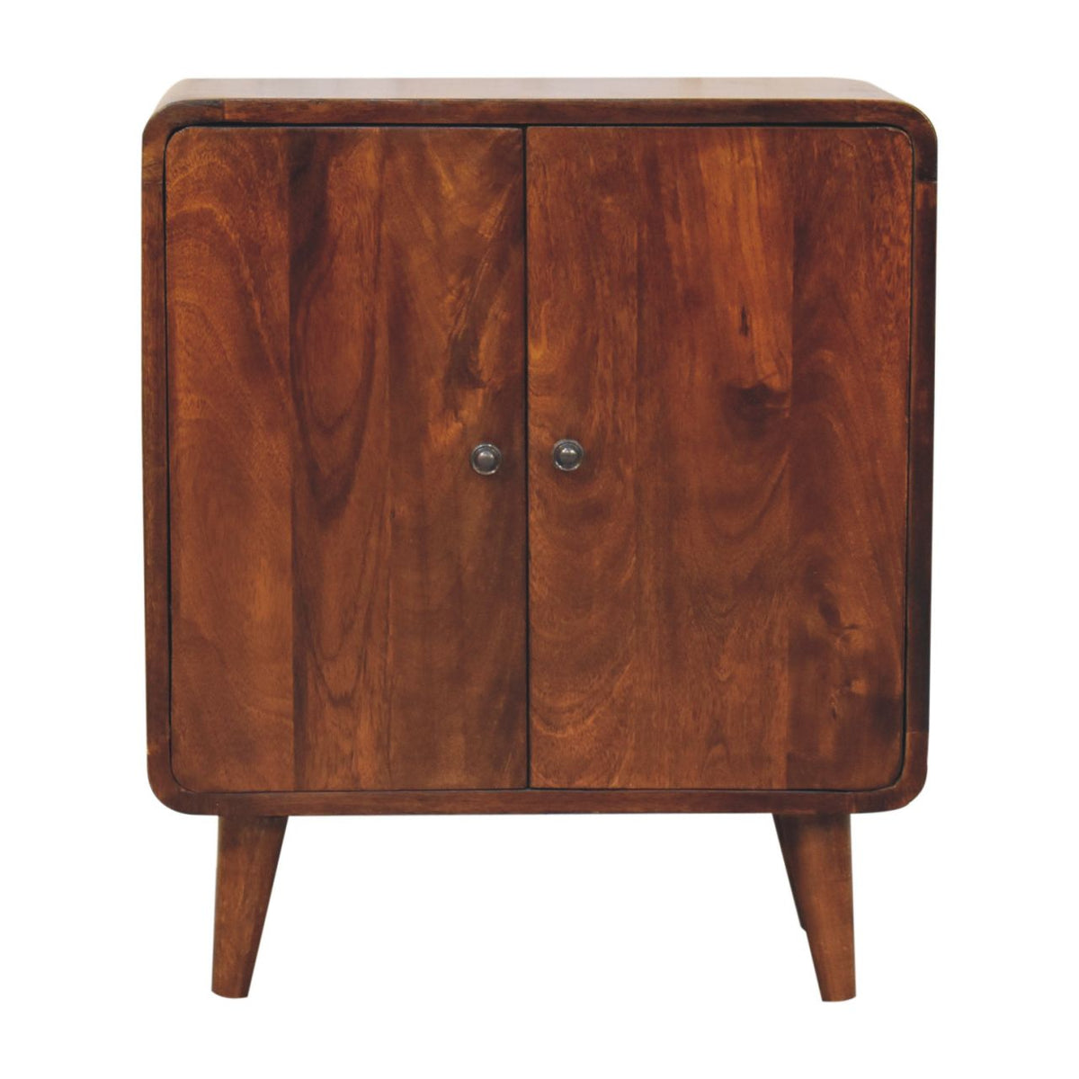 Meuble de rangement mini à portes en manguier massif – Châtaigne – vue 2