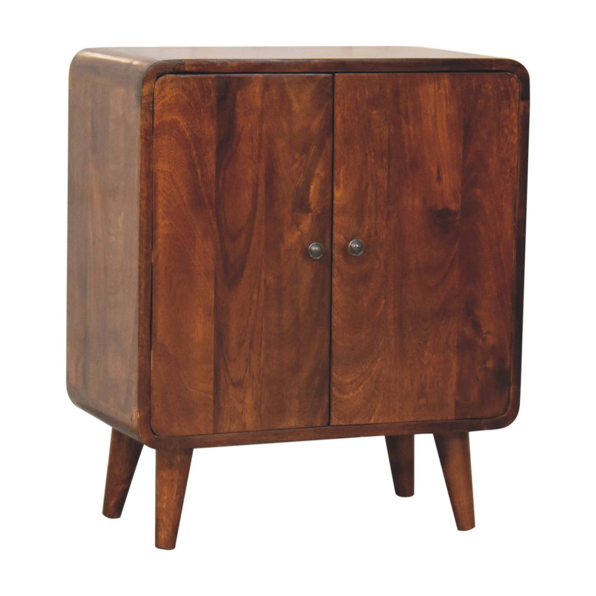 Meuble de rangement mini à portes en manguier massif – Châtaigne – vue 3