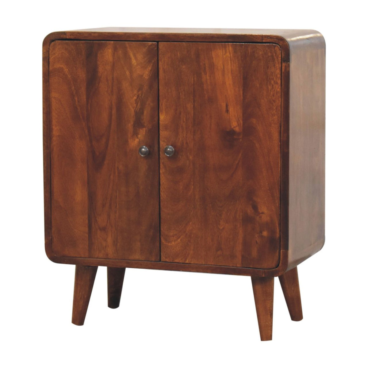 Meuble de rangement mini à portes en manguier massif – Châtaigne – vue 4