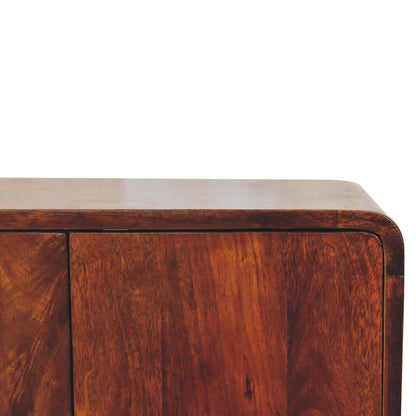 Meuble de rangement mini à portes en manguier massif – Châtaigne – vue 5
