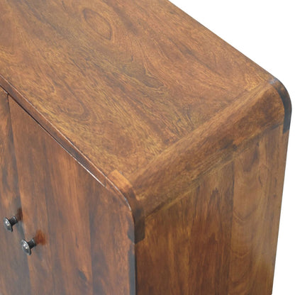 Meuble de rangement mini à portes en manguier massif – Châtaigne – vue 6