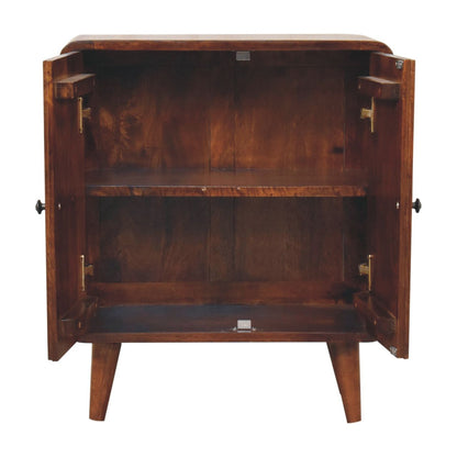 Meuble de rangement mini à portes en manguier massif – Châtaigne – vue 7
