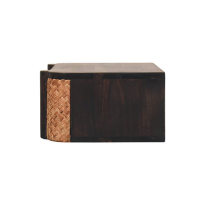 Meuble de rangement mural effet tressé en manguier massif – Moka – vue 8