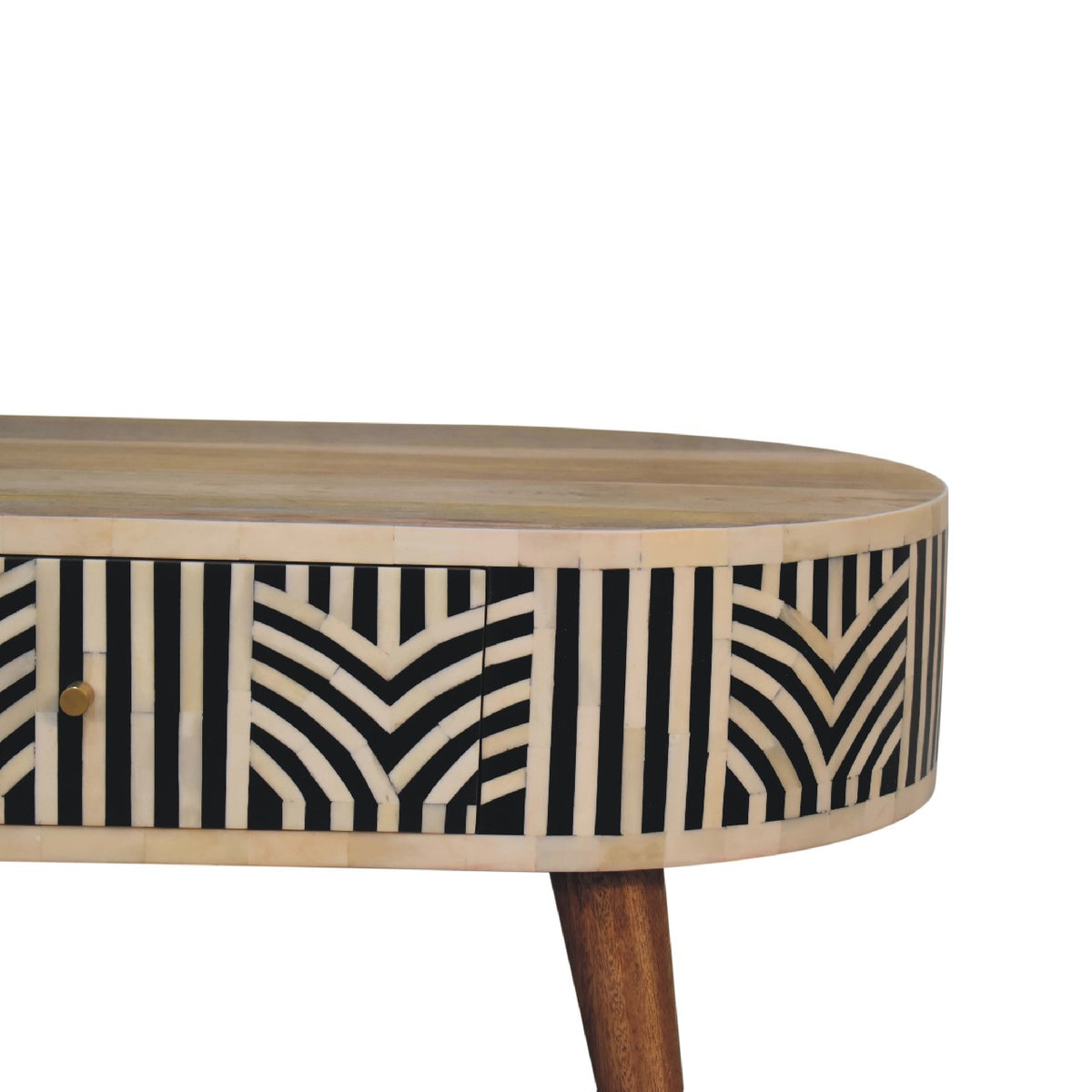 Table basse à incrustations d'os en manguier massif – Naturel – vue 5