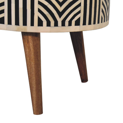 Table basse à incrustations d'os en manguier massif – Naturel – vue 8