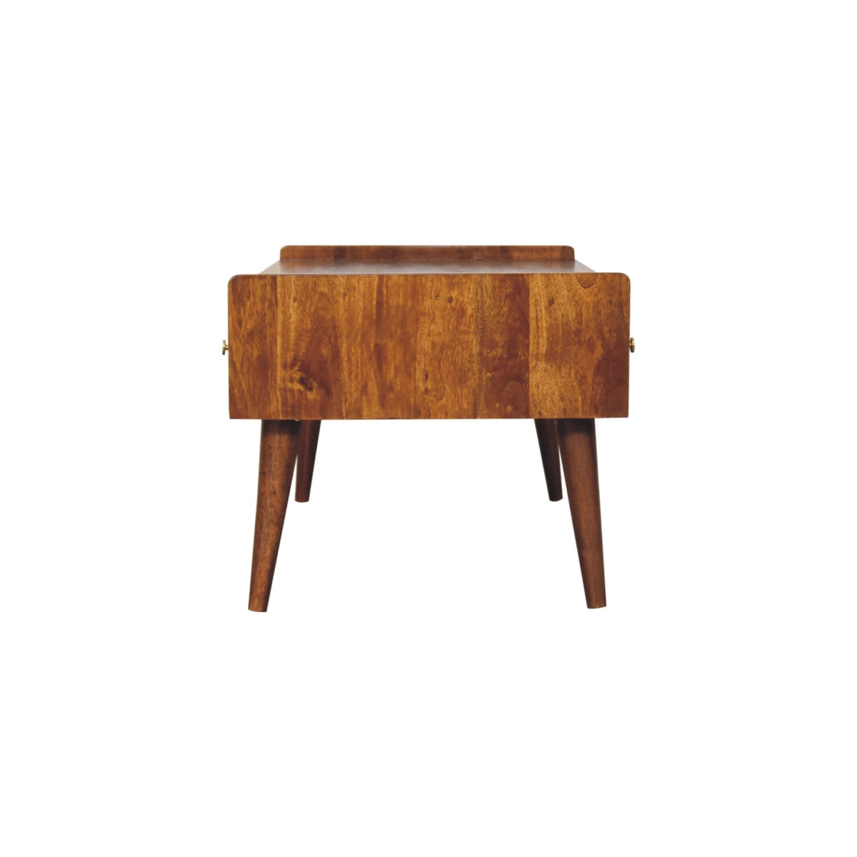 Table basse à rebords relevés en manguier massif – Châtaigne – vue 9