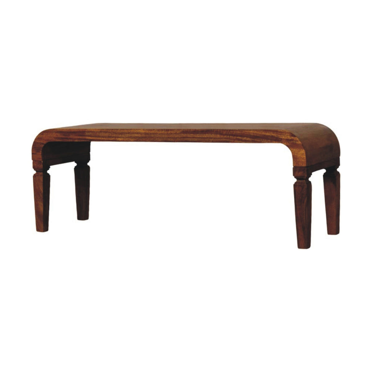 Table basse aux pieds arrondis en manguier massif – Ambre – vue 2