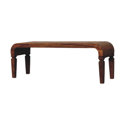 Table basse aux pieds arrondis en manguier massif – Ambre – vue 2