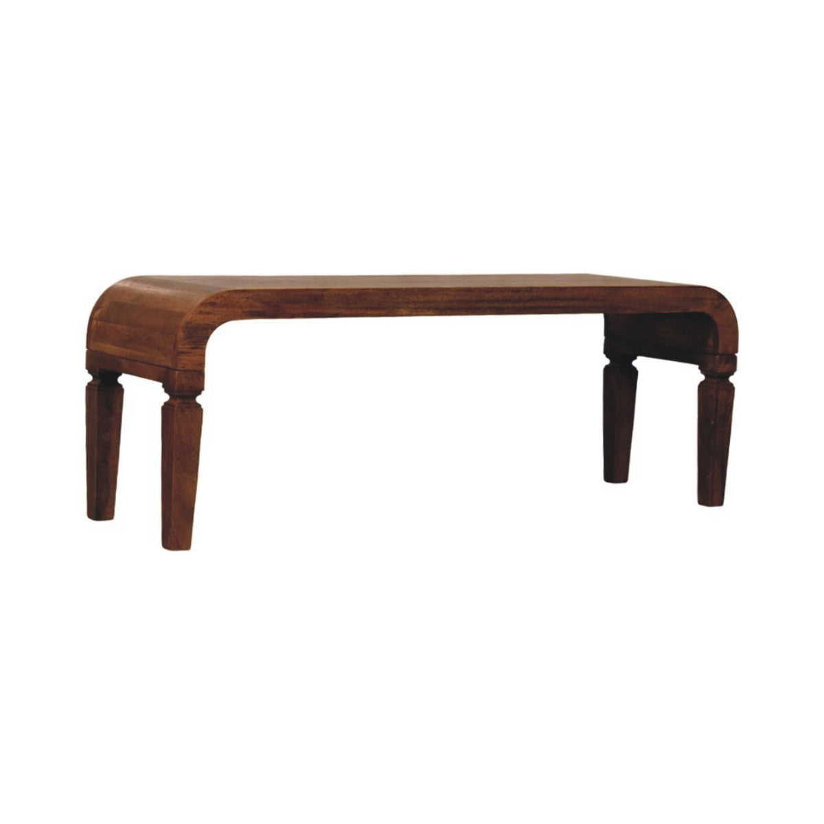Table basse aux pieds arrondis en manguier massif – Ambre – vue 3