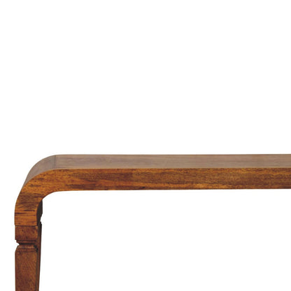 Table basse aux pieds arrondis en manguier massif – Ambre – vue 4