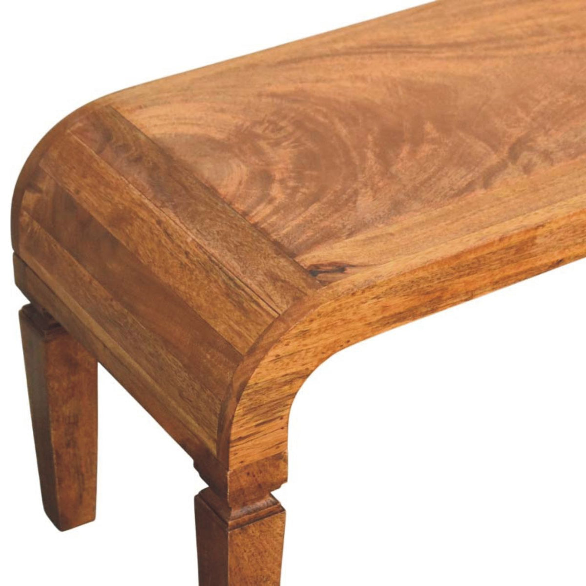 Table basse aux pieds arrondis en manguier massif – Ambre – vue 5