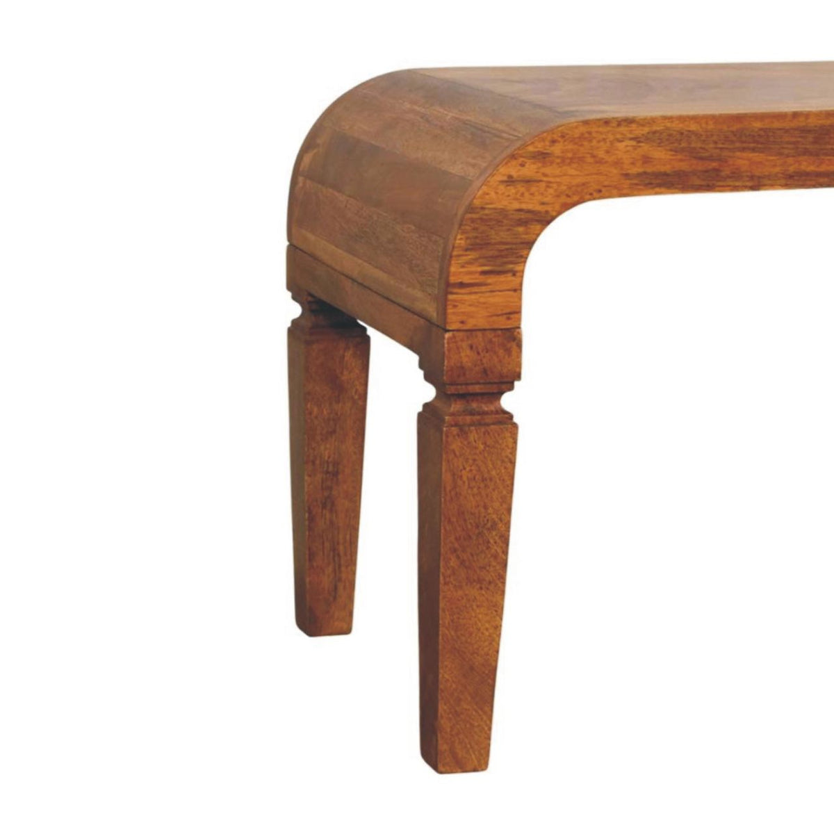 Table basse aux pieds arrondis en manguier massif – Ambre – vue 7