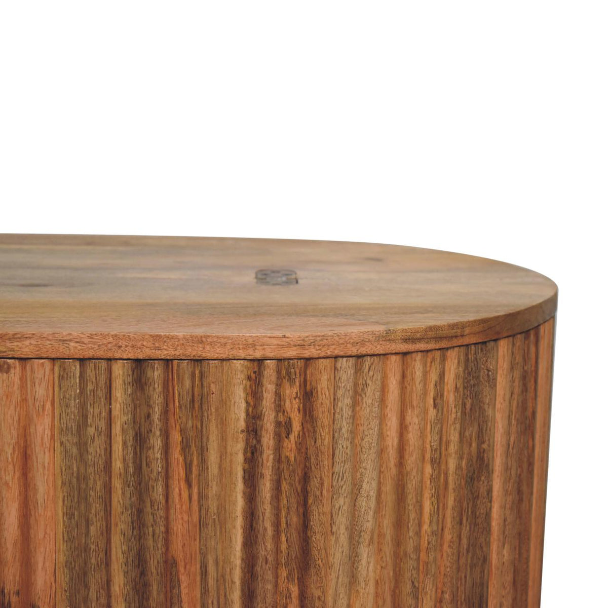 Table basse coffre à pieds boule en manguier massif – Naturel – vue 5