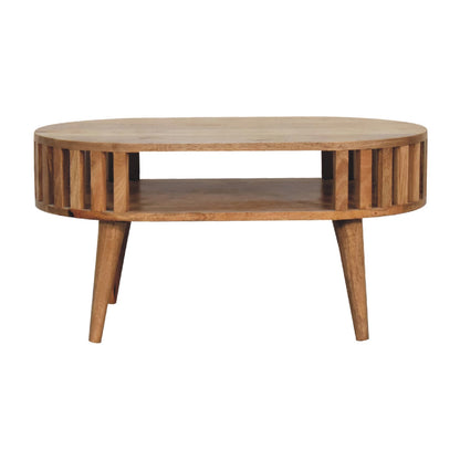 Table basse d'inspiration japonaise en manguier massif – Naturel – vue 2