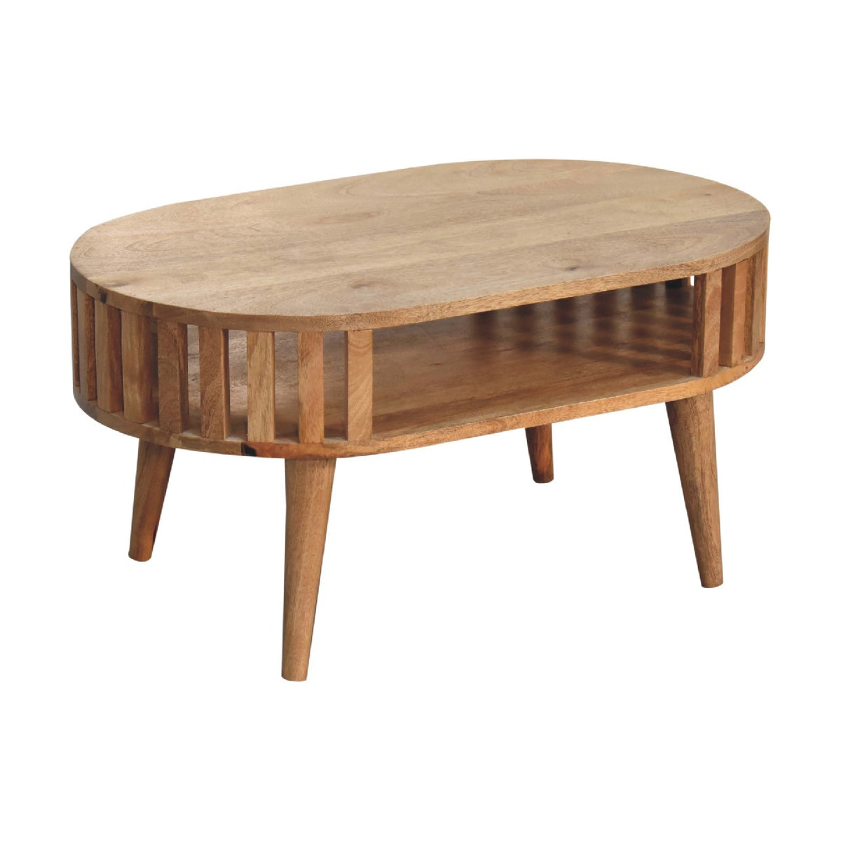 Table basse d'inspiration japonaise en manguier massif – Naturel – vue 5