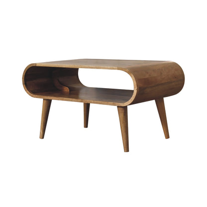 Table basse épurée aux angles arrondis en manguier massif – Naturel – vue 3