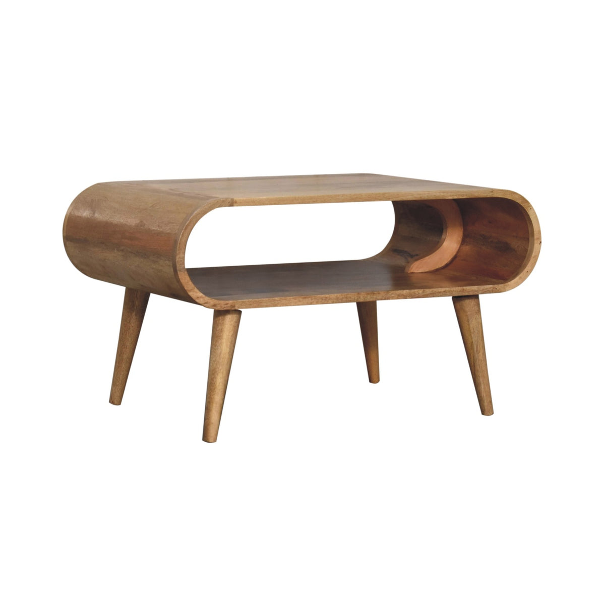 Table basse épurée aux angles arrondis en manguier massif – Naturel – vue 4