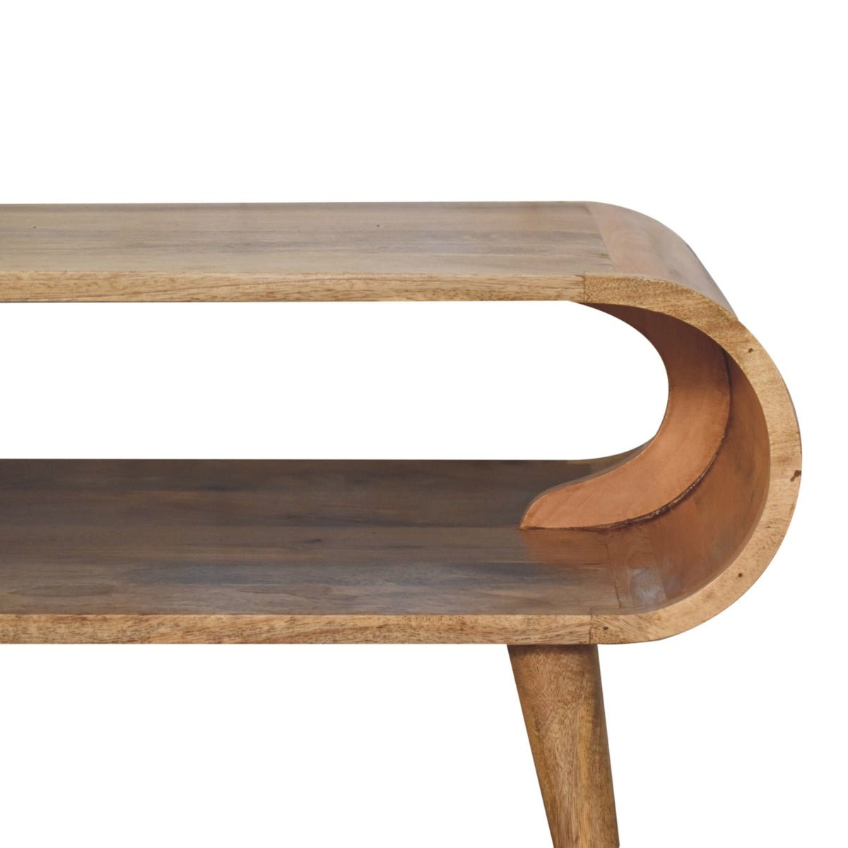 Table basse épurée aux angles arrondis en manguier massif – Naturel – vue 5