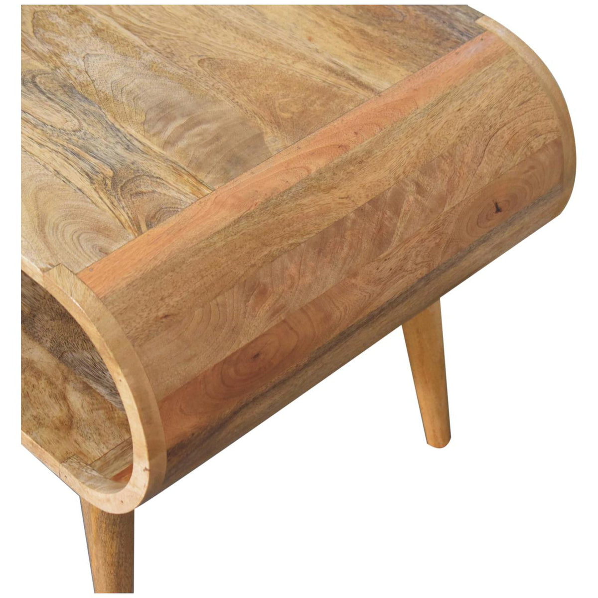Table basse épurée aux angles arrondis en manguier massif – Naturel – vue 6