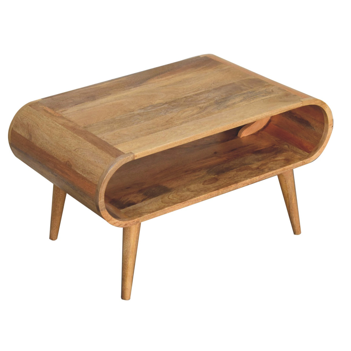 Table basse épurée aux angles arrondis en manguier massif – Naturel – vue 7