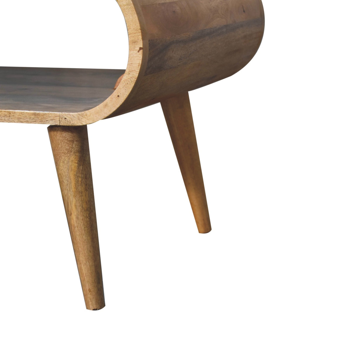 Table basse épurée aux angles arrondis en manguier massif – Naturel – vue 8