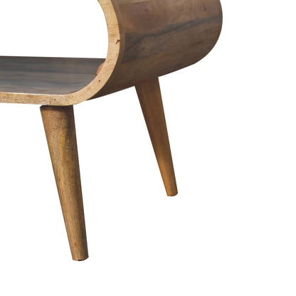 Table basse épurée aux angles arrondis en manguier massif – Naturel – vue 8