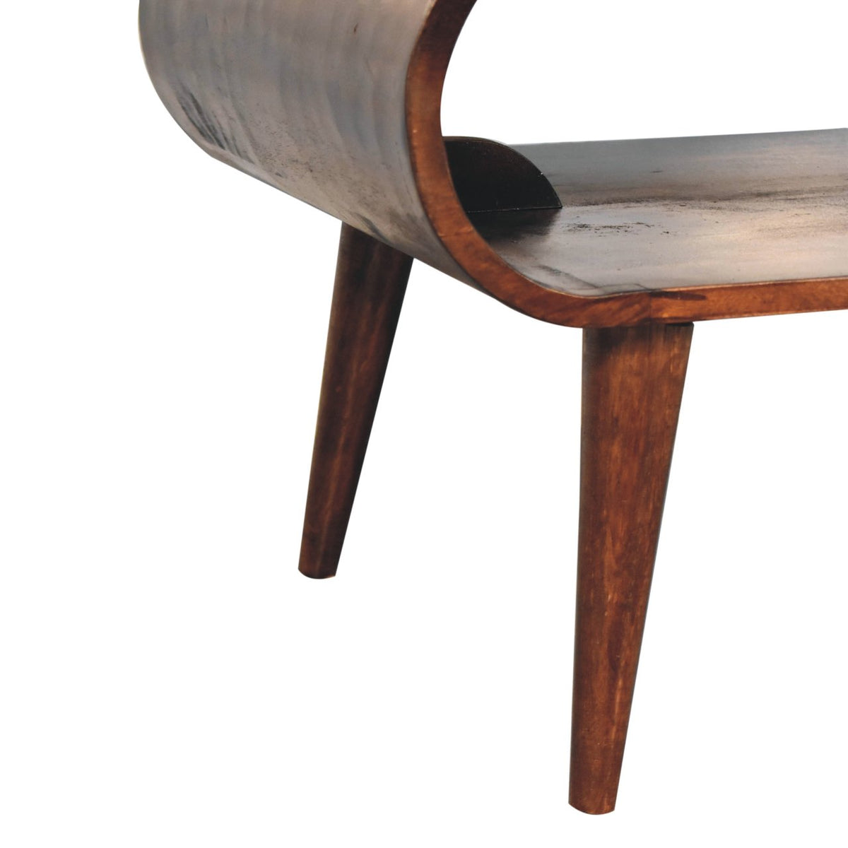 Table basse épurée aux angles arrondis en manguier massif – Noisette – vue 8