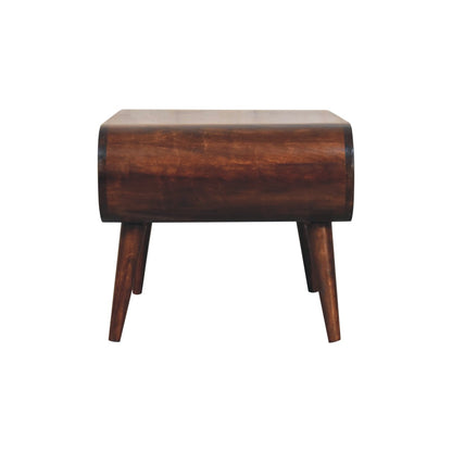 Table basse épurée aux angles arrondis en manguier massif – Noisette – vue 9