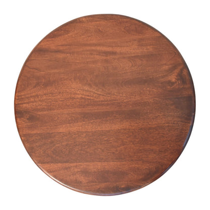 Table basse galbée à pieds piliers en manguier massif – Brun rouge – vue 9