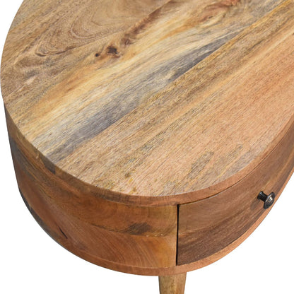 Table basse mini ondulée à tiroir en manguier massif – Naturel – vue 6
