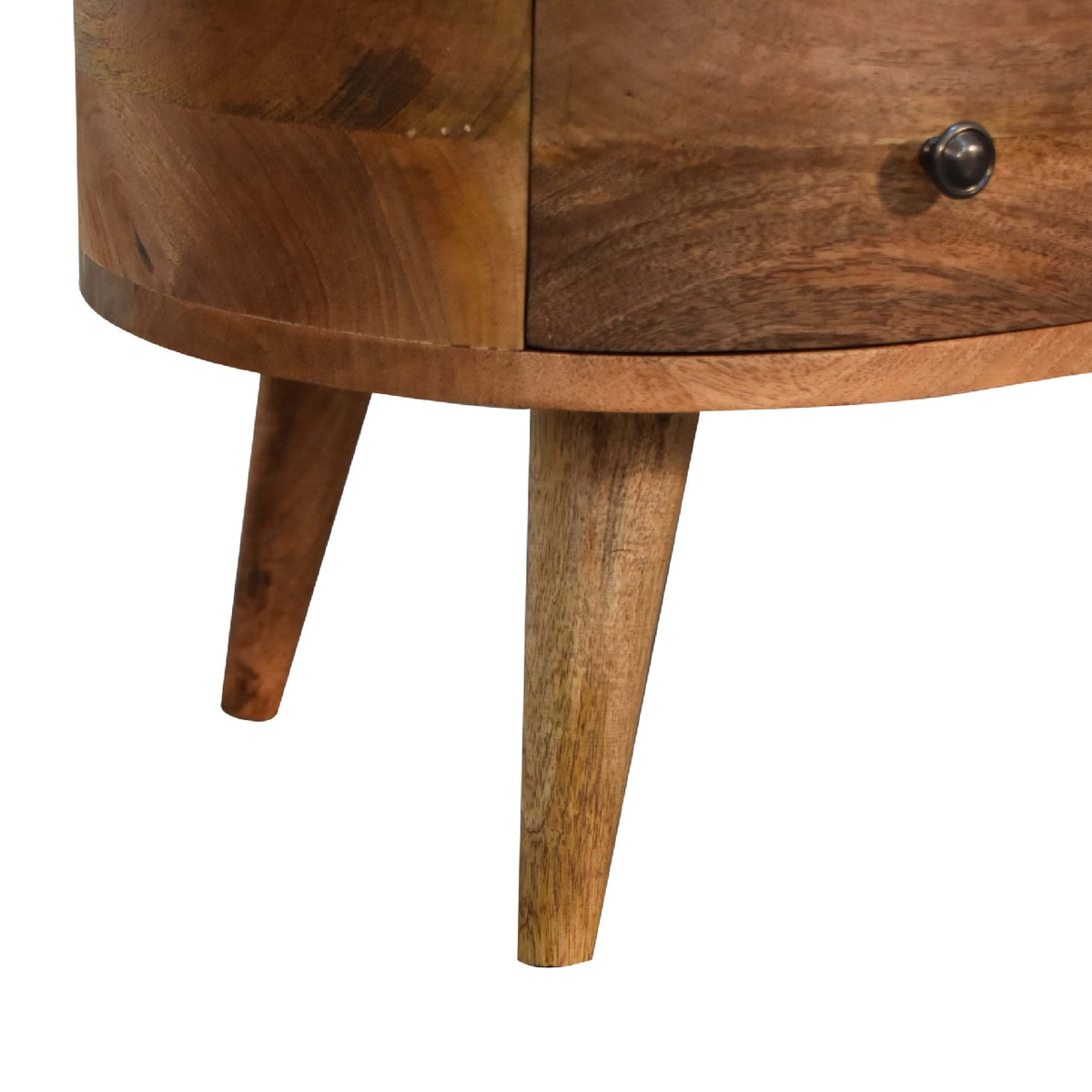 Table basse mini ondulée à tiroir en manguier massif – Naturel – vue 8