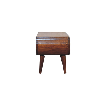 Table basse nordique aux bords arrondis en manguier massif – Châtaigne – vue 2