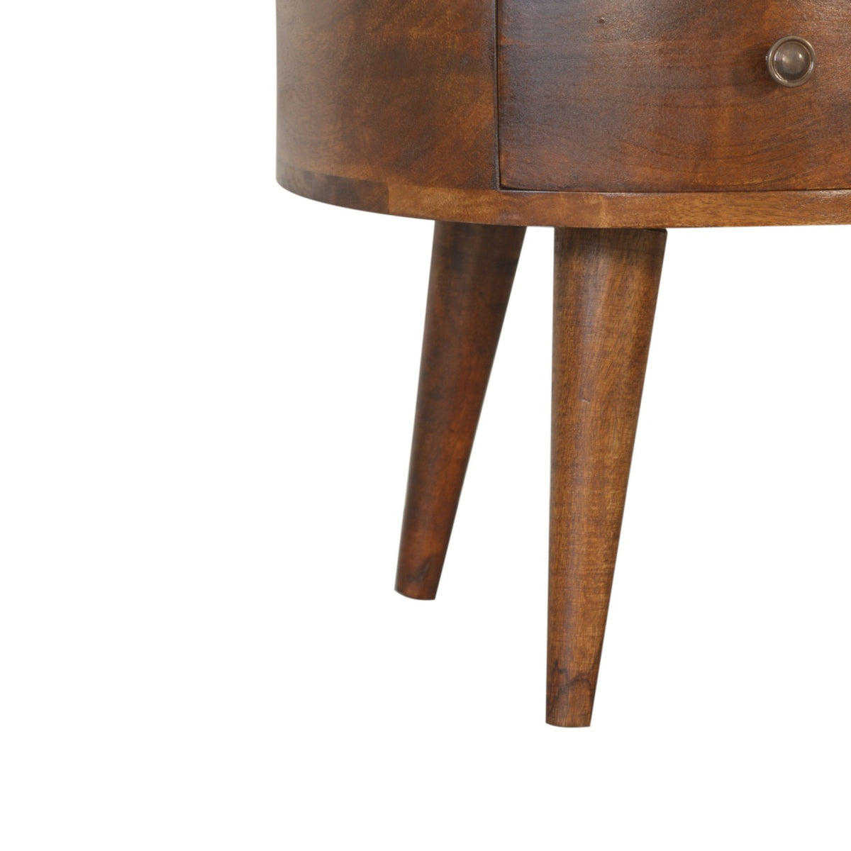 Table basse ondulée à tiroir et niche en manguier massif – Châtaigne – vue 7