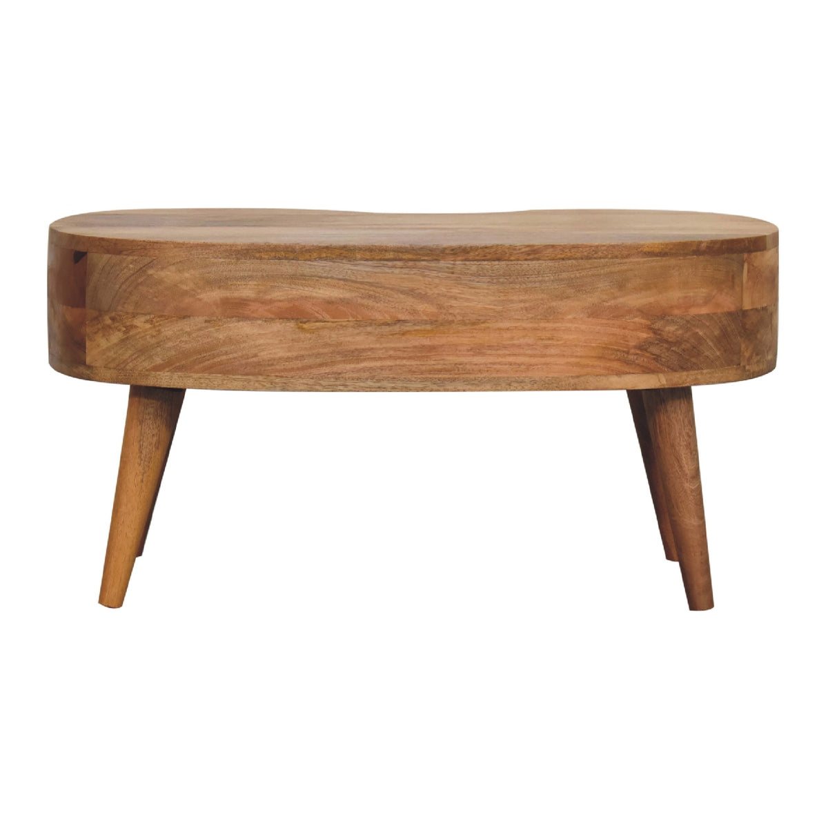 Table basse ondulée à tiroir et niche en manguier massif – Naturel – vue 10