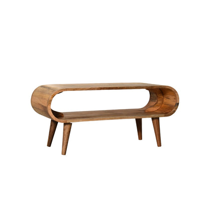 Table basse ouverte pieds nordiques en manguier massif – Naturel – vue 3