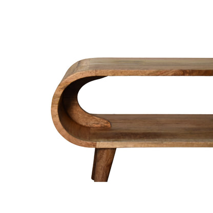 Table basse ouverte pieds nordiques en manguier massif – Naturel – vue 5