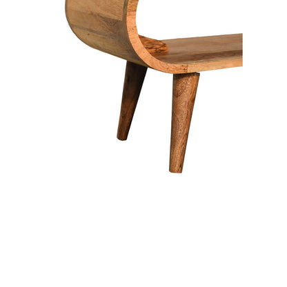 Table basse ouverte pieds nordiques en manguier massif – Naturel – vue 6