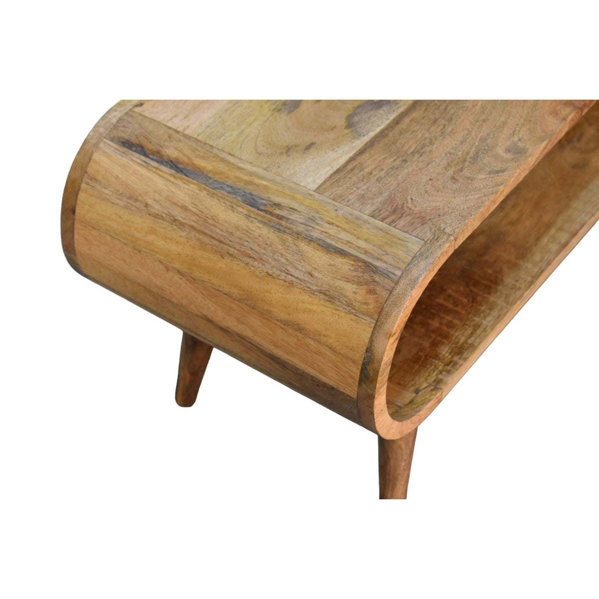 Table basse ouverte pieds nordiques en manguier massif – Naturel – vue 7